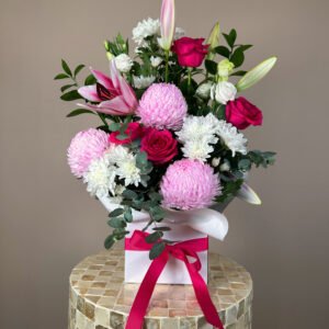 Large florist choice flower box arrangement with fresh seasonal flowers Gold Coast florist