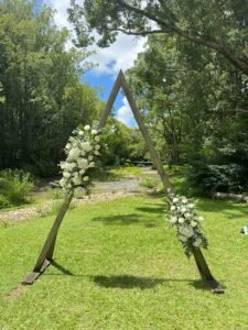 Wedding florist creating elegant, bespoke floral designs for ceremonies and receptions. Bridal bouquets, arches, and centerpieces crafted with fresh seasonal flowers to make your wedding unforgettable.